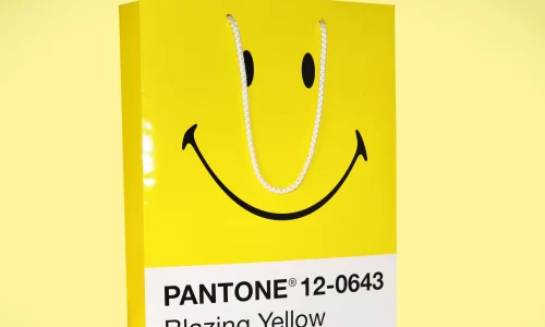 smiley pantone bag collaboration